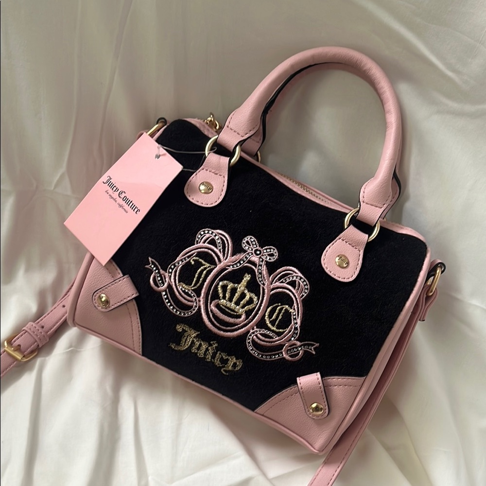 Juicy Couture Black and Pink Satchel